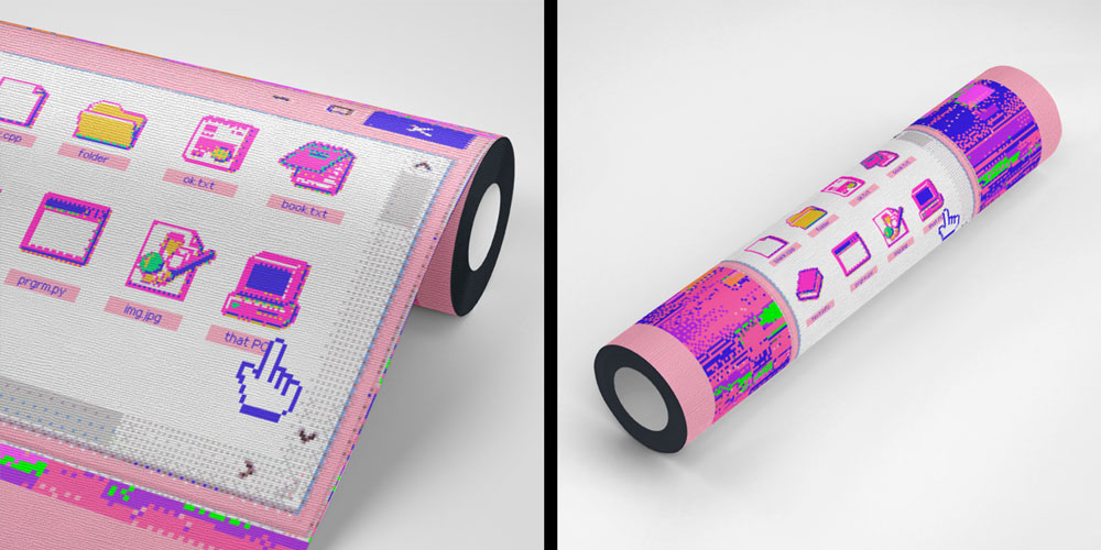 Retro Pixel Arayüz Temalı Teknoloji Duvar Kağıdı 5396