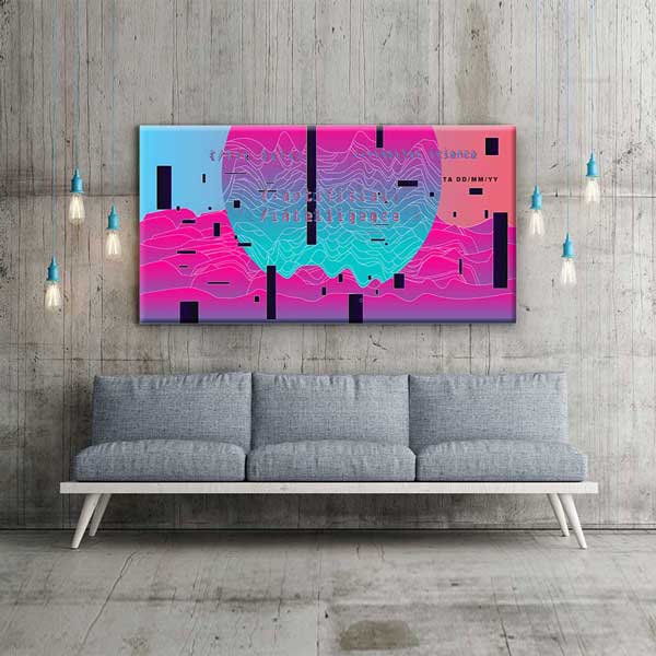 Yapay Zekâ Temalı Glitch Veri Dalgaları Dijital Sanat Kanvas Duvar Tablosu 4782