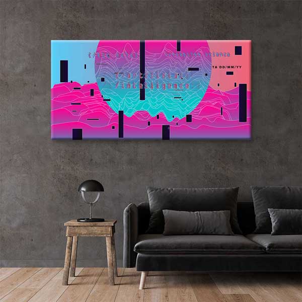 Yapay Zekâ Temalı Glitch Veri Dalgaları Dijital Sanat Kanvas Duvar Tablosu 4782