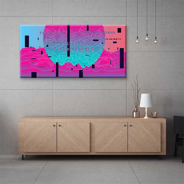 Yapay Zekâ Temalı Glitch Veri Dalgaları Dijital Sanat Kanvas Duvar Tablosu 4782