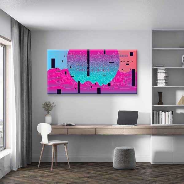 Yapay Zekâ Temalı Glitch Veri Dalgaları Dijital Sanat Kanvas Duvar Tablosu 4782