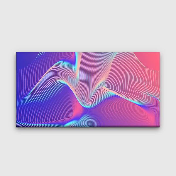 Soyut Akışkan Çizgiler Renk Geçişli Dijital Sanat Kanvas Duvar Tablosu 4783