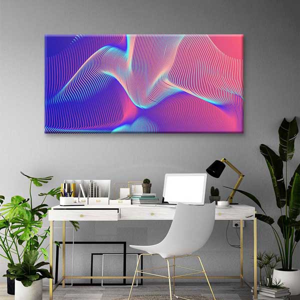 Soyut Akışkan Çizgiler Renk Geçişli Dijital Sanat Kanvas Duvar Tablosu 4783