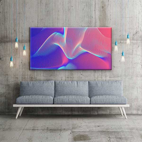 Soyut Akışkan Çizgiler Renk Geçişli Dijital Sanat Kanvas Duvar Tablosu 4783