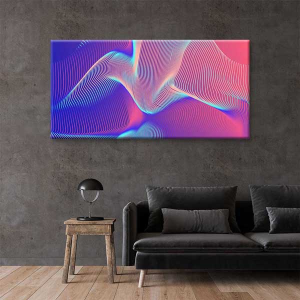 Soyut Akışkan Çizgiler Renk Geçişli Dijital Sanat Kanvas Duvar Tablosu 4783