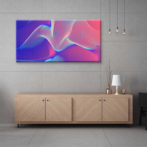Soyut Akışkan Çizgiler Renk Geçişli Dijital Sanat Kanvas Duvar Tablosu 4783