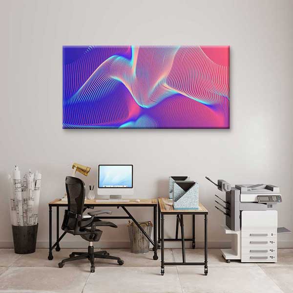 Soyut Akışkan Çizgiler Renk Geçişli Dijital Sanat Kanvas Duvar Tablosu 4783
