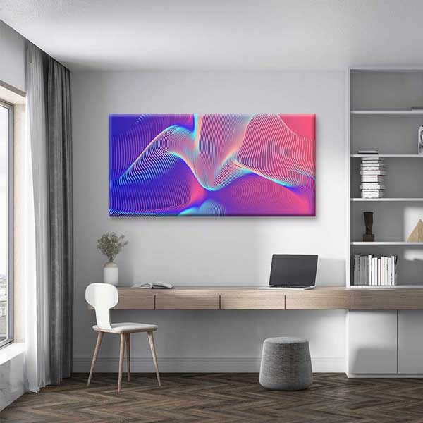Soyut Akışkan Çizgiler Renk Geçişli Dijital Sanat Kanvas Duvar Tablosu 4783