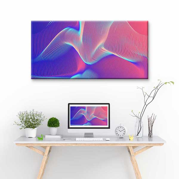Soyut Akışkan Çizgiler Renk Geçişli Dijital Sanat Kanvas Duvar Tablosu 4783