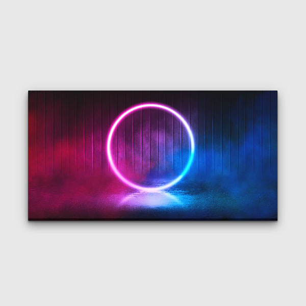 Neon Işık Halkası Minimal Soyut Dijital Sanat Kanvas Duvar Tablosu 4788