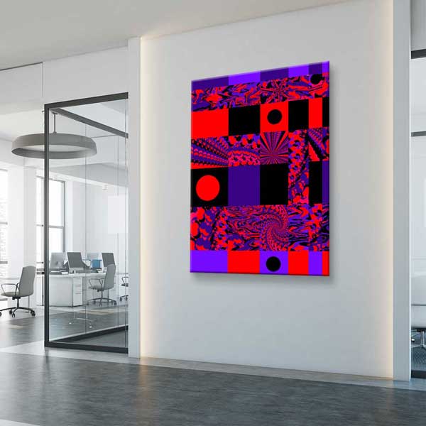 Geometrik Op Art Modüler Soyut Dijital Sanat Kanvas Duvar Tablosu 4819