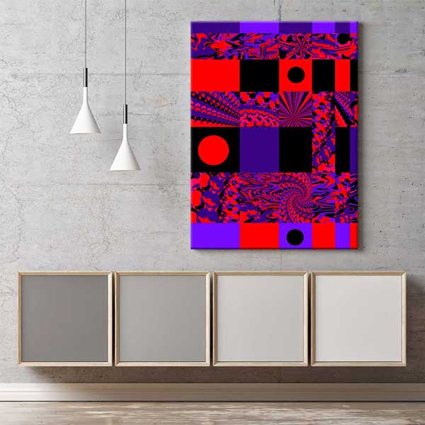 Geometrik Op Art Modüler Soyut Dijital Sanat Kanvas Duvar Tablosu 4819