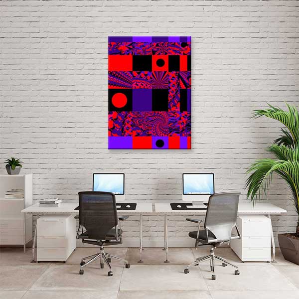 Geometrik Op Art Modüler Soyut Dijital Sanat Kanvas Duvar Tablosu 4819