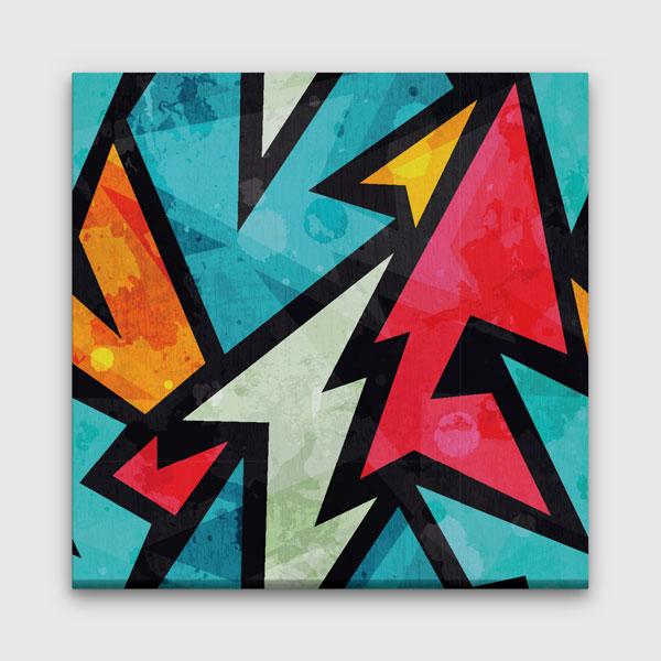 Renkli Ok Formları Grafik Grafiti Kanvas Tablo 5000