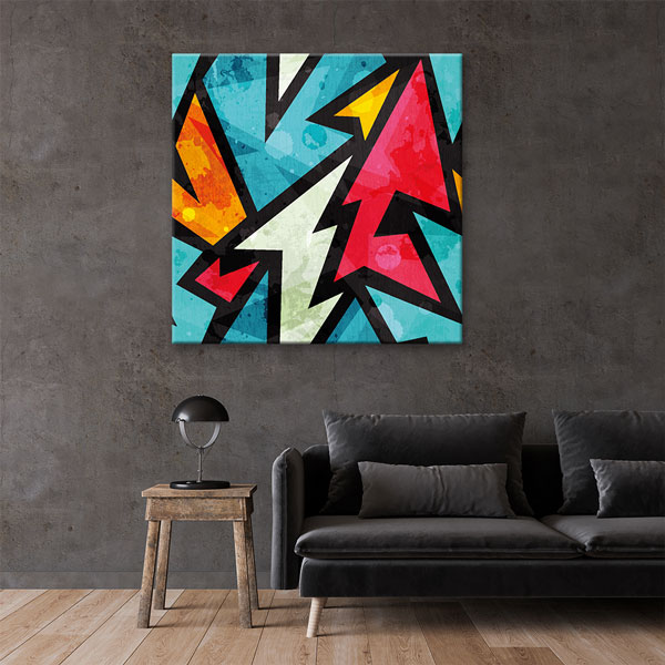 Renkli Ok Formları Grafik Grafiti Kanvas Tablo 5000