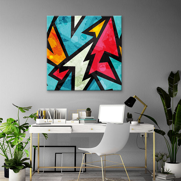 Renkli Ok Formları Grafik Grafiti Kanvas Tablo 5000