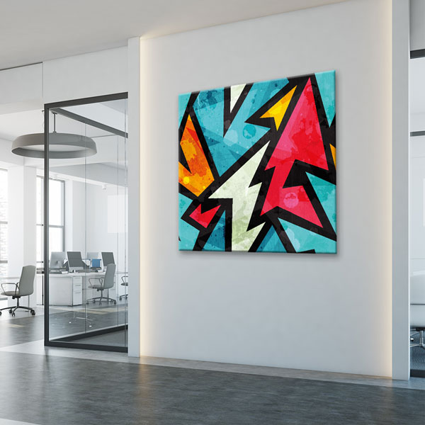 Renkli Ok Formları Grafik Grafiti Kanvas Tablo 5000