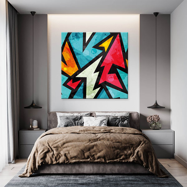 Renkli Ok Formları Grafik Grafiti Kanvas Tablo 5000