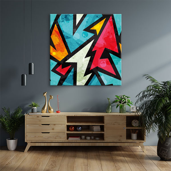 Renkli Ok Formları Grafik Grafiti Kanvas Tablo 5000