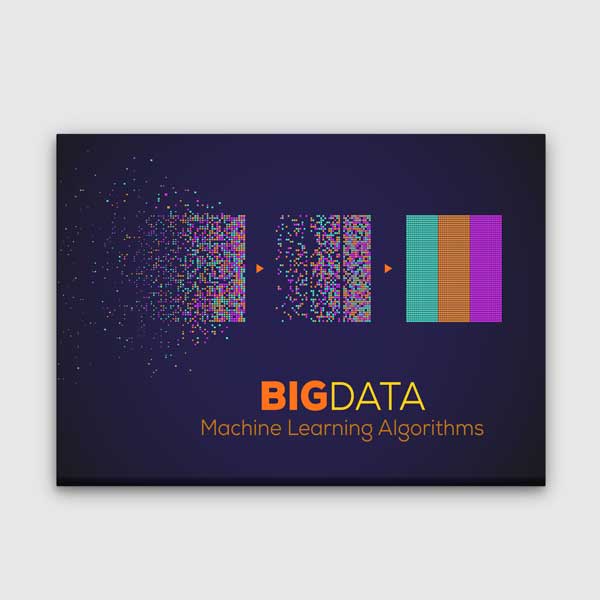 duvar-dekor-tablo-5372-00 Big Data ve Makine Öğrenimi Temalı Teknoloji Ofis Kanvas Tablo – 5372