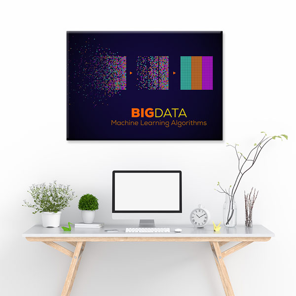duvar-dekor-tablo-5372-02 Big Data ve Makine Öğrenimi Temalı Teknoloji Ofis Kanvas Tablo – 5372