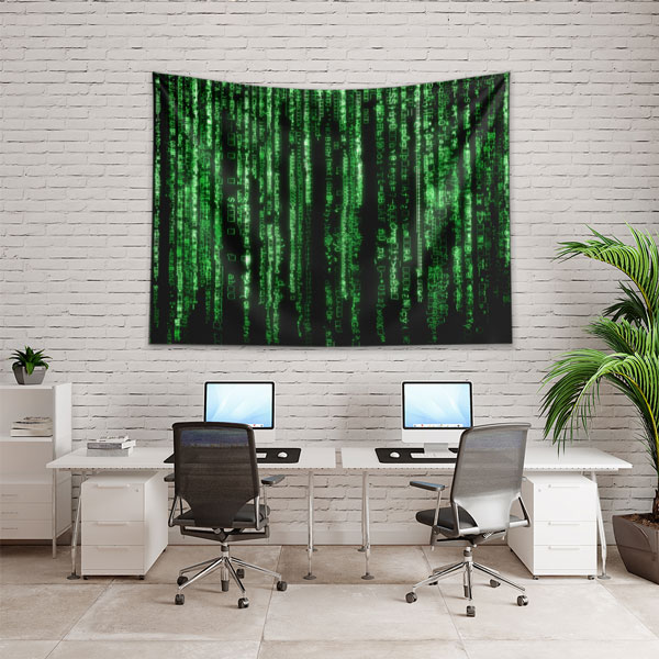 duvar-dekorasyon-5414-02 Matrix Kod Temalı Dijital Sanat Duvar Örtüsü 5414