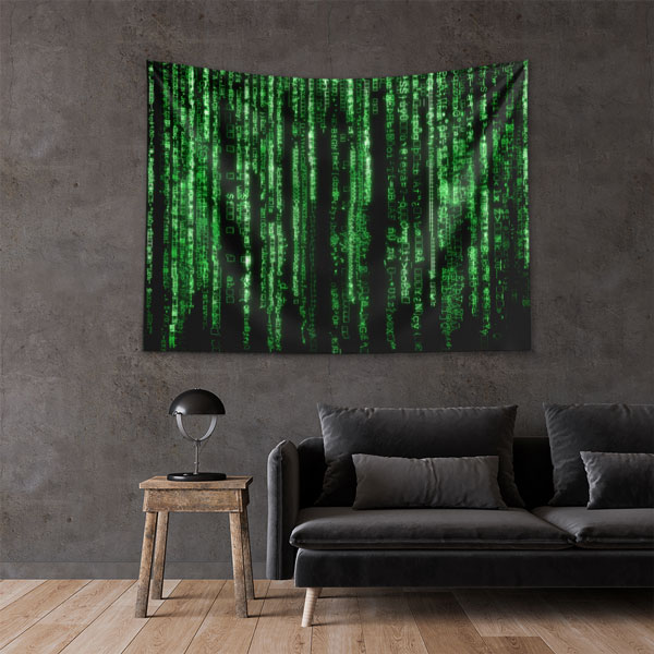 duvar-dekorasyon-5414-03 Matrix Kod Temalı Dijital Sanat Duvar Örtüsü 5414