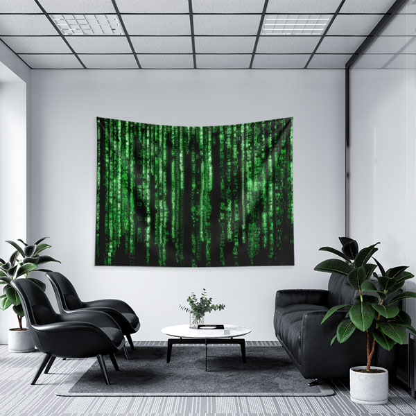 duvar-dekorasyon-5414-05 Matrix Kod Temalı Dijital Sanat Duvar Örtüsü 5414