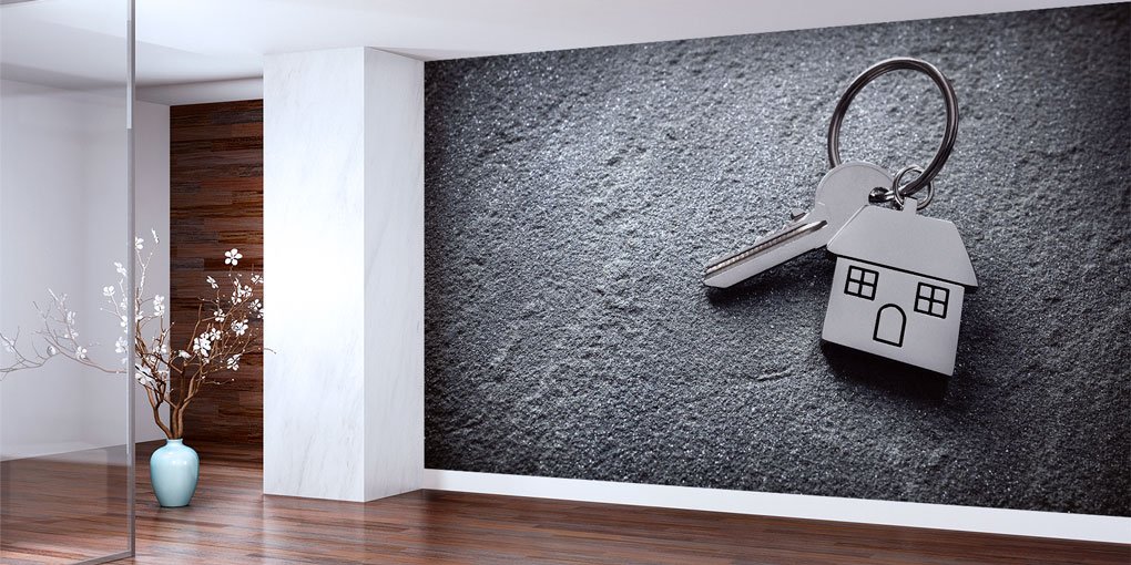 Anahtar ve Ev Figürlü Duvar Kağıdı - İnşaat ve Emlak Ofisleri İçin 5585