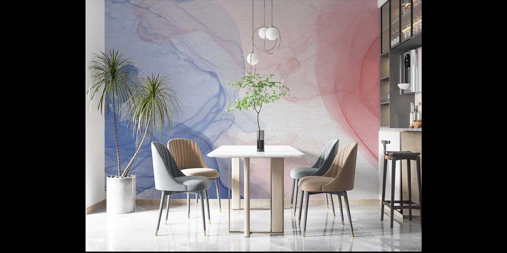 Pastel Mavi ve Pembe Soyut Sanat Duvar Kağıdı 4157