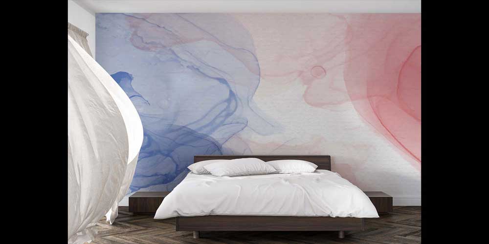 Pastel Mavi ve Pembe Soyut Sanat Duvar Kağıdı 4157