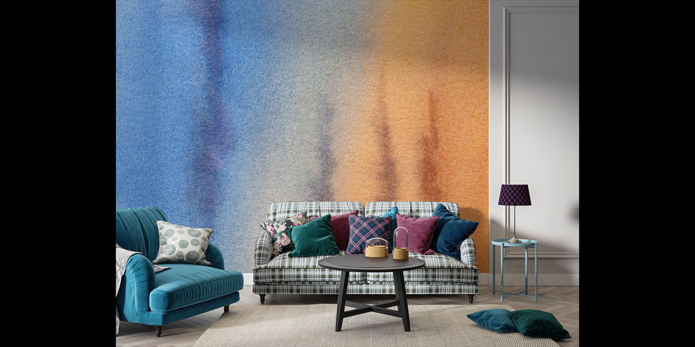 Renk Geçişli Soyut Duvar Kağıdı 4171