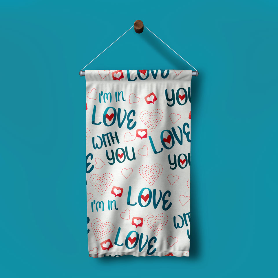 I’m in Love With You Yazılı Romantik Duvar Flaması 4563