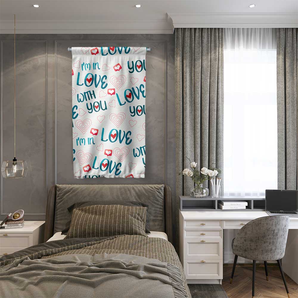 I’m in Love With You Yazılı Romantik Duvar Flaması 4563