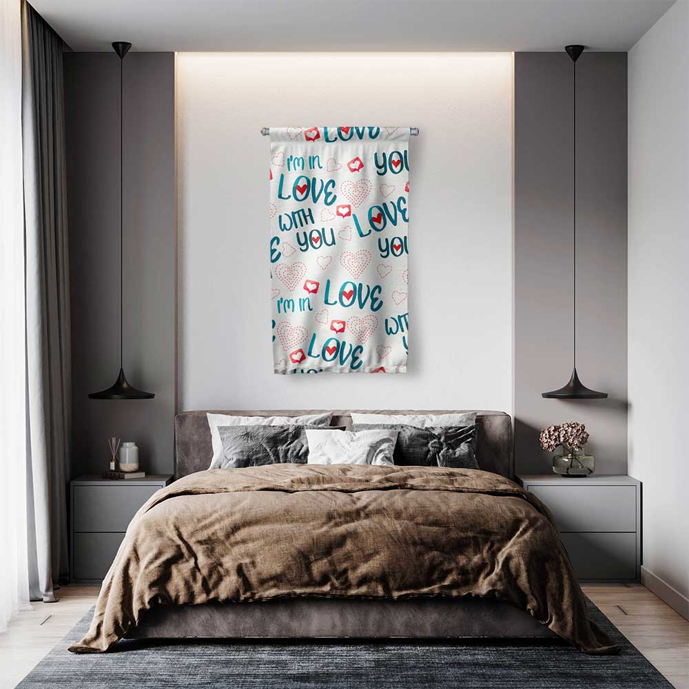 I’m in Love With You Yazılı Romantik Duvar Flaması 4563