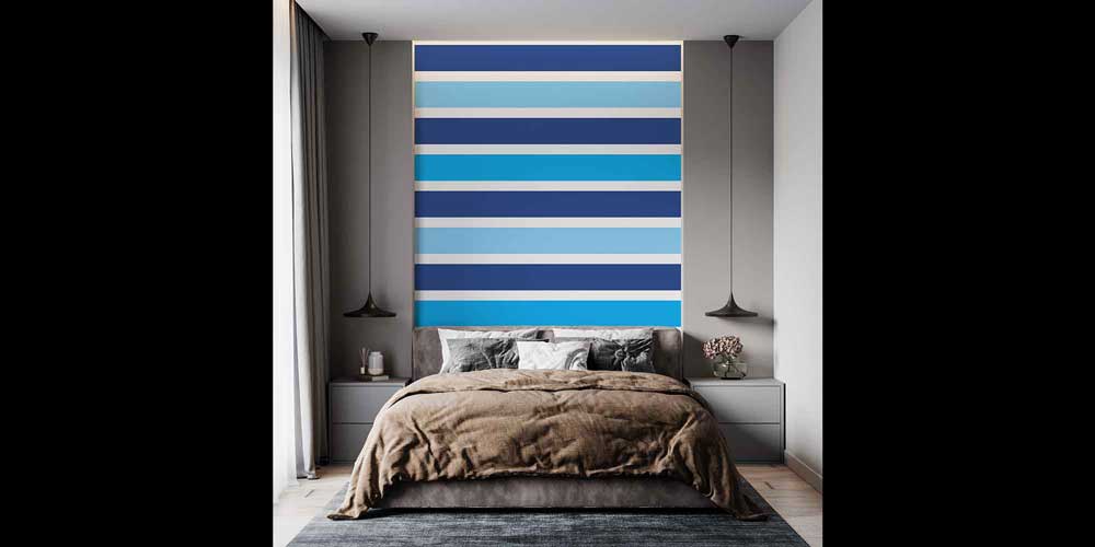 Mavi Yatay Çizgili Deniz Temalı Duvar Kağıdı 4622