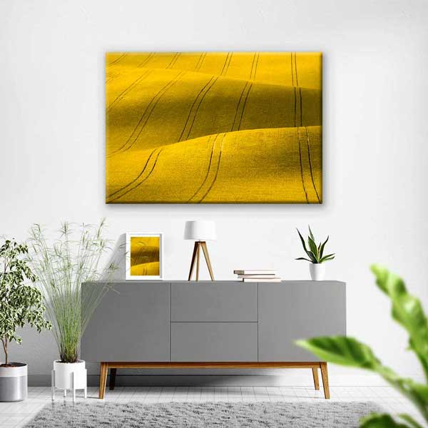 Altın Sarısı Tarla Desenleri Manzarası Kanvas Tablo 4681