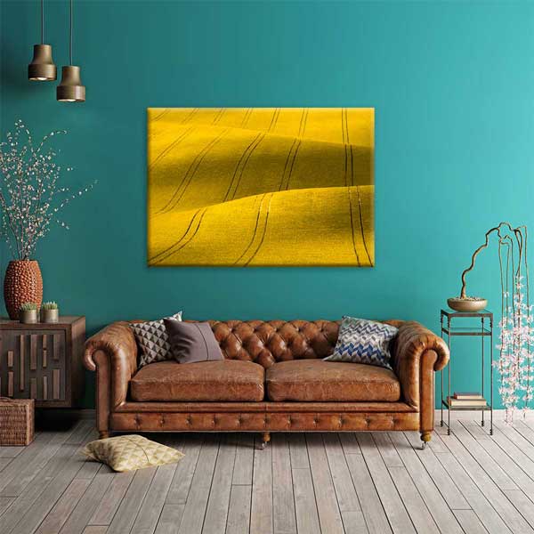 Altın Sarısı Tarla Desenleri Manzarası Kanvas Tablo 4681