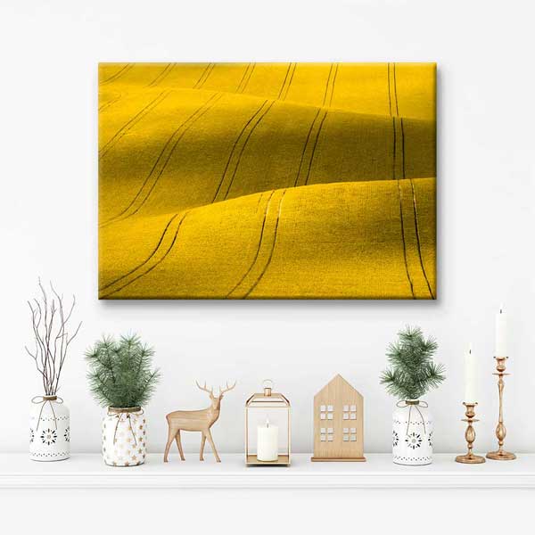 Altın Sarısı Tarla Desenleri Manzarası Kanvas Tablo 4681
