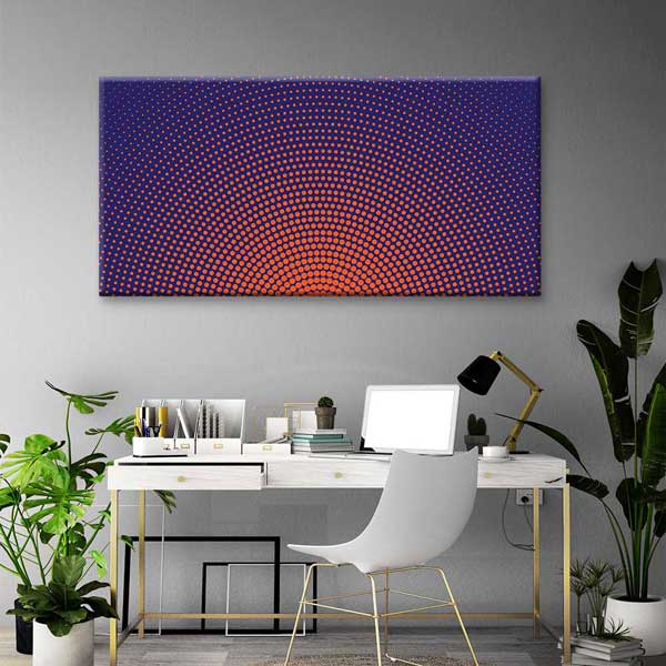 Halftone Nokta Desen Op Art Etkili Soyut Dijital Sanat Kanvas Duvar Tablosu 4798