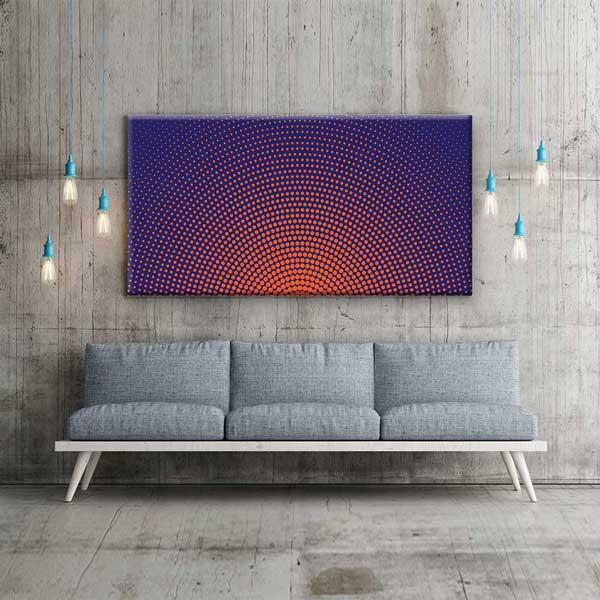 Halftone Nokta Desen Op Art Etkili Soyut Dijital Sanat Kanvas Duvar Tablosu 4798