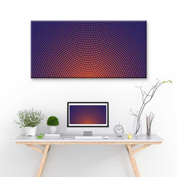 Halftone Nokta Desen Op Art Etkili Soyut Dijital Sanat Kanvas Duvar Tablosu 4798