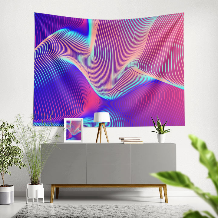 Akışkan Renk Dalgaları Soyut Dijital Sanat Duvar Örtüsü 4857