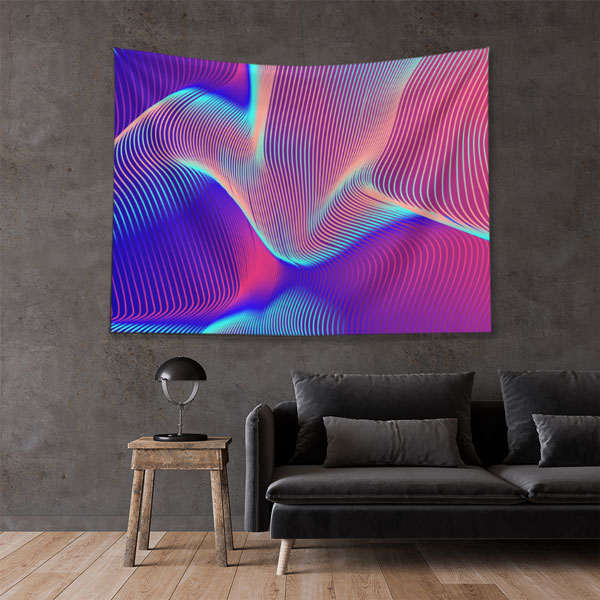 Akışkan Renk Dalgaları Soyut Dijital Sanat Duvar Örtüsü 4857