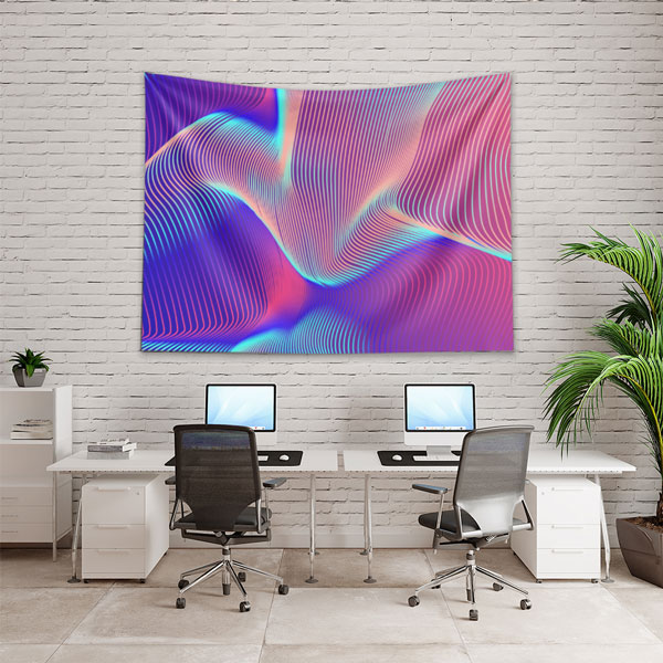Akışkan Renk Dalgaları Soyut Dijital Sanat Duvar Örtüsü 4857