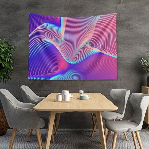 Akışkan Renk Dalgaları Soyut Dijital Sanat Duvar Örtüsü 4857