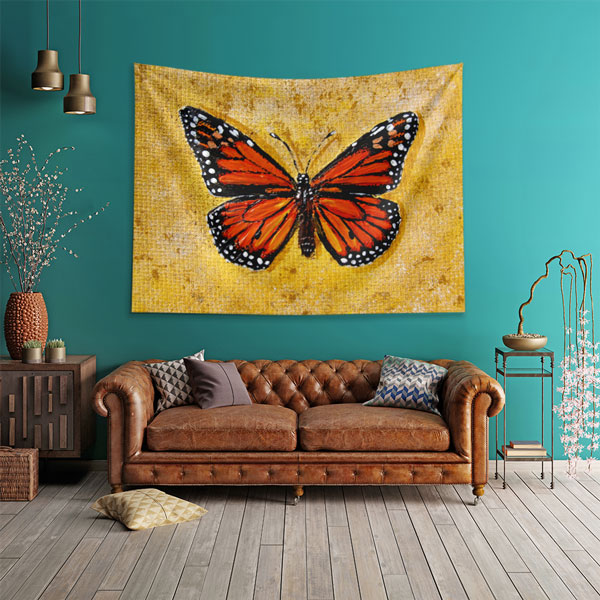 Kırmızı Kelebek Figürlü Duvar Örtüsü 4950