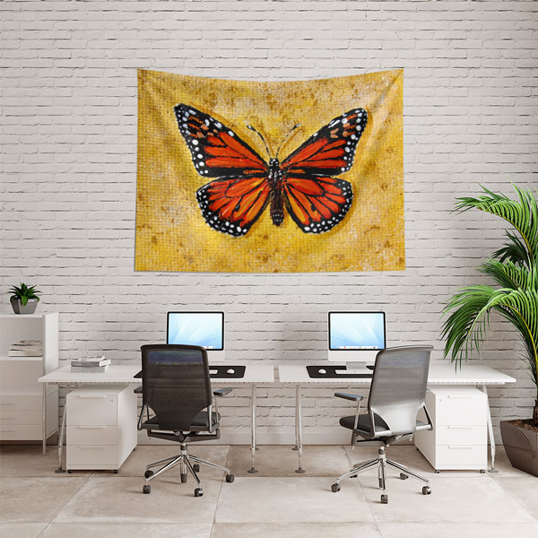 Kırmızı Kelebek Figürlü Duvar Örtüsü 4950