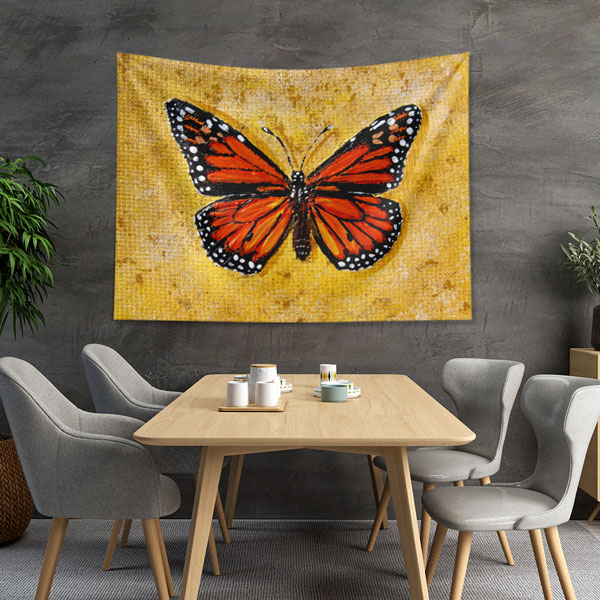 Kırmızı Kelebek Figürlü Duvar Örtüsü 4950