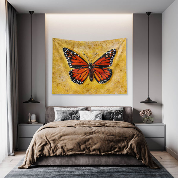 Kırmızı Kelebek Figürlü Duvar Örtüsü 4950